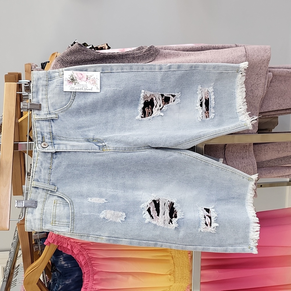 Light Denim patchwork shirts
